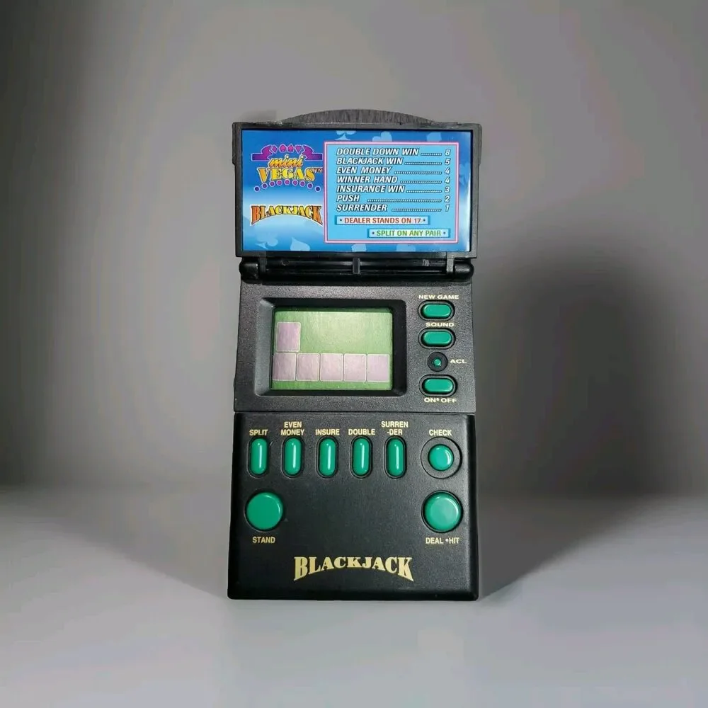 Blackjack Handheld Game Vtg 1994 Mini Vegas Electronic Games. Tested works great